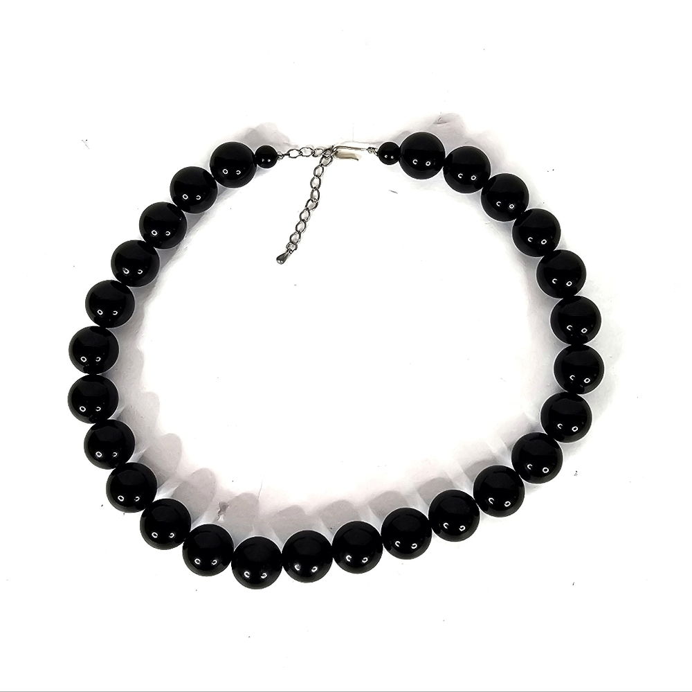 Vintage Black Beaded Necklace